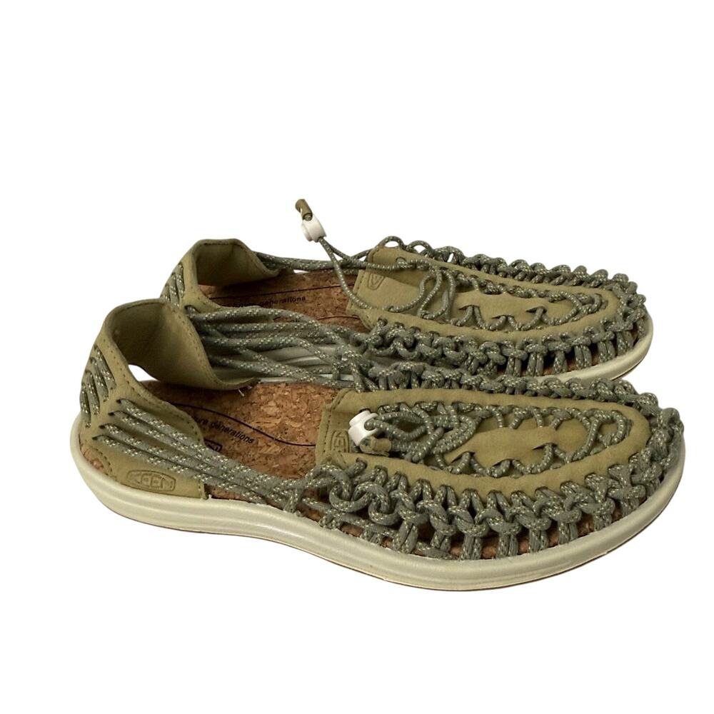 Keen Uneek Sandals Womens Size 9 Olive Green Safari Cork
